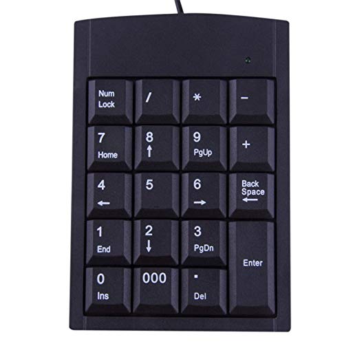 Smartlove1P USB Wired Numeric Keyboard Keypad Adapter 19 Keys for Laptop PC Black