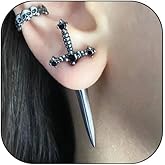 CSIYANJRY99 Gothic Sword Earrings Rhinestone Crystal Dagger Earrings Punk Style Sword Dangle Earrings Halloween Costumes Jewelry for Women and Men