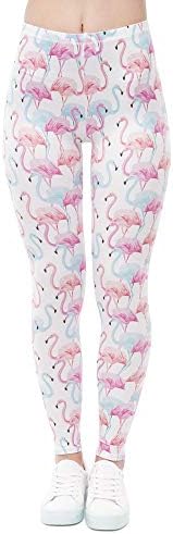 YUYOGAP Women High Waist Leggings Flamingo Magico Colors Printing Fashion Leggings Fitness Woman Pants