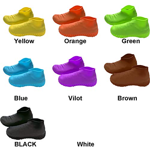 LESOVI Shoe Covers Silicone Waterproof - Men/Women Covers for Shoes - Waterproof Shoe Covers - Home/Carpet/reusable/Outdoor/Walking/Boot -Reusable Non Slip Grip -Durable/Reusable (Large, Black)
