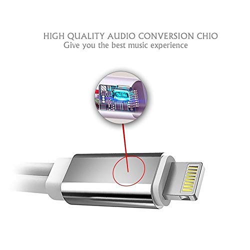 JOVERS Lighting Adapter for Phone 7/7 Plus, 2 in 1 Lighting to 3.5mm Headphone Jack Adapter Audio/Charging Cable(iOS 10.2)-Silver