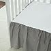 TILLYOU Crib Bed Skirt Dust Ruffle, 100% Natural Cotton, Nursery Crib Bedding Accessory Toddler Bedskirt for Baby Boys Girls, 14
