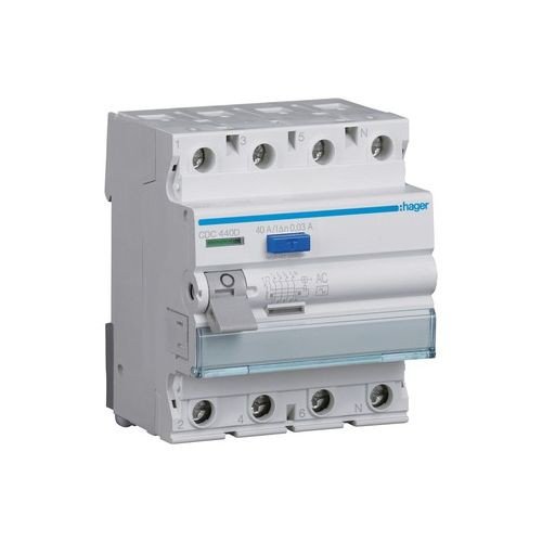 Hager CDC440D Earth Leakage Circuit Breaker 4P 40 A 30mA AC