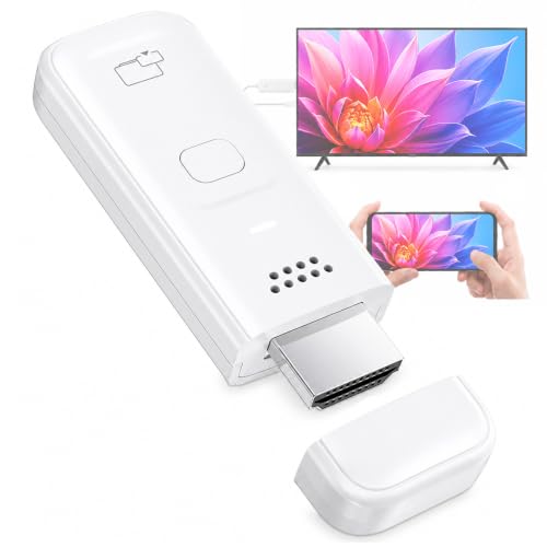 Wireless HDMI Dongle Adapter, 1080P@60Hz Stick Miracast AirPlay DLNA Screen Mirroring Stick, 2.4GHz & 5GHz, Plug & Play Portable HDMI Extender for PC/Laptop/Smartphone to TV/Monitor/Projector