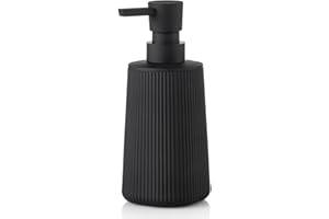 Small Soap Dispenser for Bathroom and Kitchen, Modern Farmhouse Striped Style Plastic Hand Soap Dish Soap Dispenser with Pump