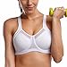 SYROKAN Women's High Impact Workout Running Powerback Support Underwire Sports Bra White 40DD