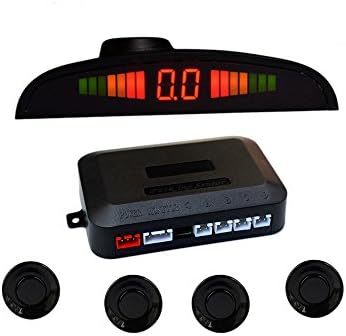 Vehicle Parking Sensor, Movement Fashion Backup Radar System LED Dispaly + 4 Sensors + Human / Beeps Voice Alert for Universal Cars - Black