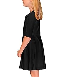 3/4 Sleeve Dress Girl Spring Fall A-Line Swing