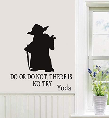 Yoda Wall Decal Star-Wars Wall Sticker Do or Do Not There is No Try Wall Sticker