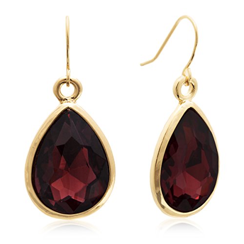 Pear Shape Merlot Crystal Earrings, Gold Tone Pear Shape Merlot Crystal Earrings, Gold Tone