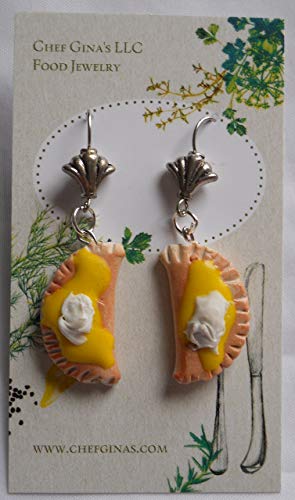 Pierogi with Butter and Sour Cream Dangle Earrings