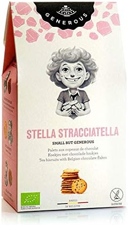 Generous Stella Stracciatella Tea Biscuits with Chocolate Flakes, 100 g, Pack of 4