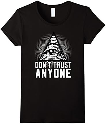 Women's Illuminati Shirt - Don't Trust Anyone Small Black
