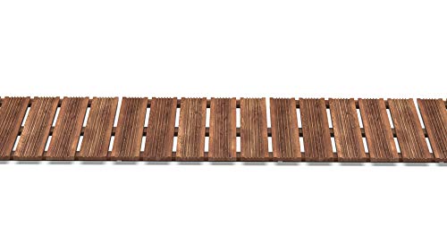 Floranica Holzterrassenplatten 1m2 (4 Stück 50x50 cm) Imprägniertes Lärchenholz Braun Boden für die Sauna Terrasse oder… – Bild 8