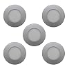 Set van 5 – LED inbouwspots paneel – 3 Watt matglas mat rond / cirkel zilver incl. transformator – Lichtkleur: warm wit