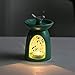 WANYA Ceramic Tea Light Holder Wax Melter, Essential Oil Diffuser Candle Holder, Candle Warmer Bathroom Decor Gift,Green