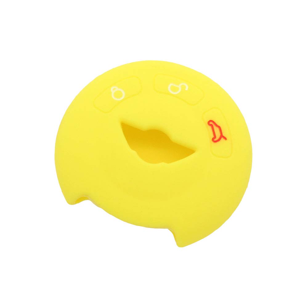 BROVACS Silicone Cover Protector Case Holder Skin Jacket Compatible with MINI Cooper 3 Button Round Smart Remote Key Fob CV9905 Yellow