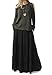 TRENDY UNITED Women's Bohemian Style High Waist Shirring Ruffle Pocket Skirt (S0059-BLK, XXL)