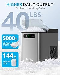 Aeitto Nugget Ice Maker 40Lbs/24H, Countertop Soft
