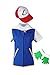 WOTOGOLD Anime Trainer Costume Hoodie Cosplay Jacket Gloves Hat Sets Blue