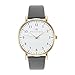 WRISTOLOGY Olivia Womens Numbers Boyfriend Watch Gold Gray Leather Strap