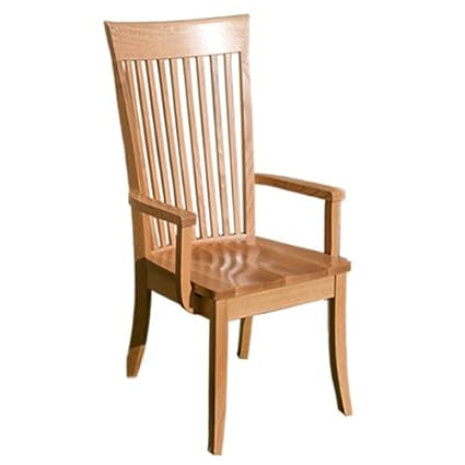 Solid Oak Wooden Dining Chair With Arms Amazon Co Uk Kitchen