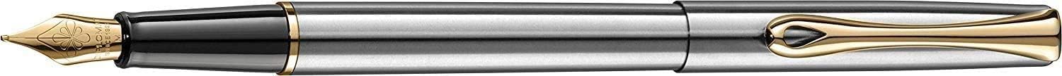Diplomat - Traveller - Fountain Pen in Stainless Steel - Chrome with Gold - Resistant and Elegant - High End - 5 Years Warranty — image 1