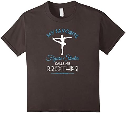Kids Ice Skating Brother T Shirt - Figure Skate Tee 10 Asphalt