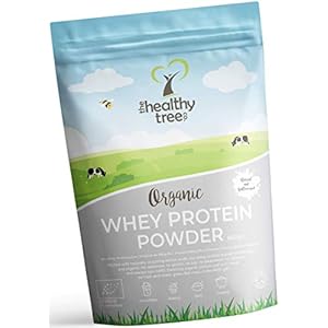 TheHealthyTree Company Organic Whey Protein Powder (600g) - Unflavoured and High in BCAAs with Free 15g Scoop - 80% Pure…