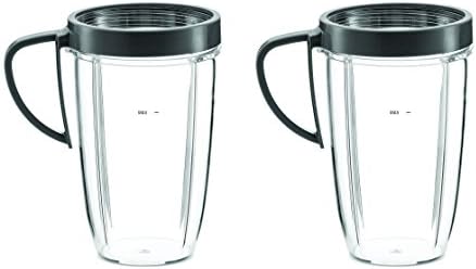 Preferred Parts Tall Replacement Cups for NutriBullet High-Speed Blender/Mixer | 24 oz Nutribullet Cup with Comford Handle Lip Ring (Pack of 2)