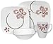 Corelle Pretty Pink Square 16-Piece Dinnerware Set, Service for 4