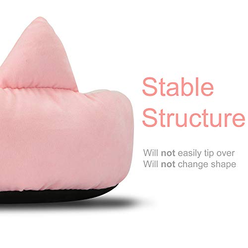 Cat Bed Round Pet Bed for Cats, Kittens, Puppies and Small Dogs / 18.5 inch Washable Pet Bed with Waterproof Bottom and Free Blanket (Removable Pillow)