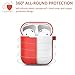 TNSO Compatible for AirPods Case Protective Silicone Cover and Skin for AirPods Charging Case-Redthumb 2