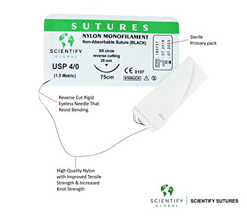 3 Sterile+Suture+Thread+Needle+Veterinary