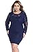 Cfanny Women's Lace Nude Illusion See Through Sleeves Bodycon Dress,Royal Blue,XXL