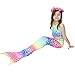 GALLDEALS 3pcs Swimmable Mermaid Tail Kids Girls Princess Bikini Set Swimsuit Swimwear, 3-12Years