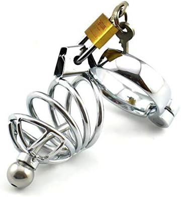 The Bondage Locker Male Chastity Device With Urethral Tube, 40 & 45 mm rings included, Silver - Image 3