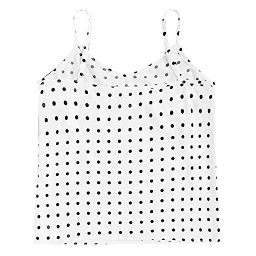Simayixx Summer Tops Women's Beach Tanks Sexy Lace Up Patchwork Dot Cami Tee Teens Swim Cover Up Running Workout Clothes White