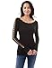 PattyBoutik Women Boatneck Crochet Lace Trim Knit Sweater (Black Small)