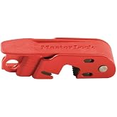 Master Lock Electrical Box Lockout Tagout Safety Lock, 24 Amps, Red 493B | OSHA Compliant Electrical Box Circuit Breaker Box Lock For Standard Single &amp; Double Toggles