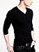 iLoveSIA Mens Henley T-shirts With Long Sleeve Slim Fit Black Size L plus