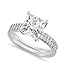 Venetia Realistic Supreme 1.5 Carat Princess Cut NSCD Simulated Diamond Ring Band Set 925 Silver Platinum Plate