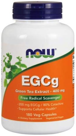 NOW Foods EGCg, Green Tea Extract, 400mg, 180 Vcaps (Pack of 2)