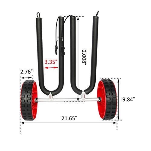 Onefeng Sports Carries 2 SUPs Surfboard Cart Dolly Boat Carrier Cart Trolley Float Mat, Jon Boat - Thumbnail 4