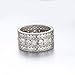 Mozume Sterling Silver 925 Princess Cubic Zirconia Simulated Diamond Eternity Statement Ring Cocktail Wide Band Best Gifts