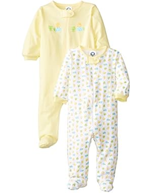 Unisex Baby 2-Pk Snap Zip Front Neutral