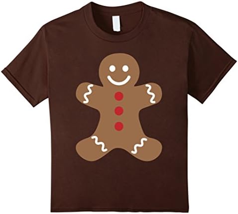 Kids Gingerbread Man Christmas Shirt Winter Holiday T-Shirt 6 Brown