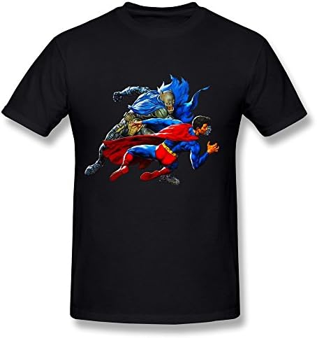 Van Men's Superman Fighting Short Sleeves Tees L Black