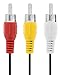 Fosmon 3 RCA Male to 3 RCA Male Stereo Audio Cable (12 FT) RWY, Composite Video [Left/Right] 3RCA Plug M/M Connectors for DVD Player, VCR, Camecorder, Projector, Game Console & More