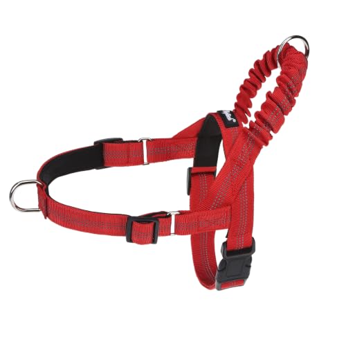 PUPTECK No Pull Dog Harness Medium Sized Dog, Adjustable Reflective Pet Vest Harness with Bungee Handle, Escape Proof No Choke Harness for Medium Dogs Walking Training, Red M at Amazon